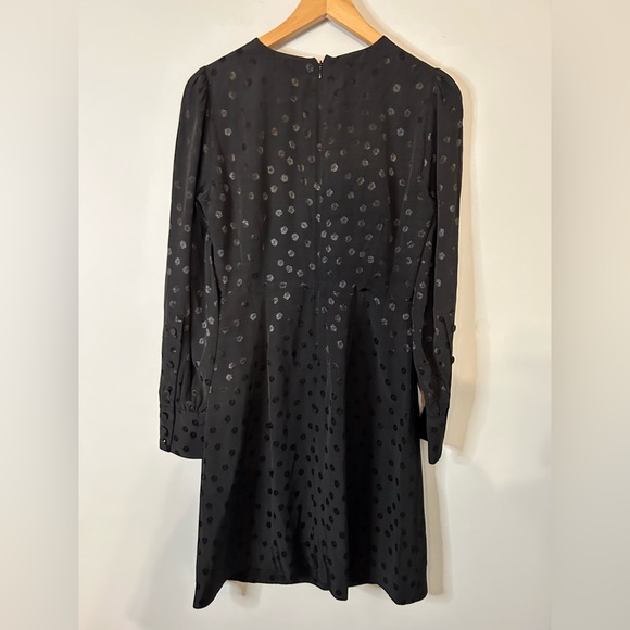 J. Crew Long Sleeve Satin Effect Mini Shift Dress in Jacquard Floral Dot - Picture 7 of 10